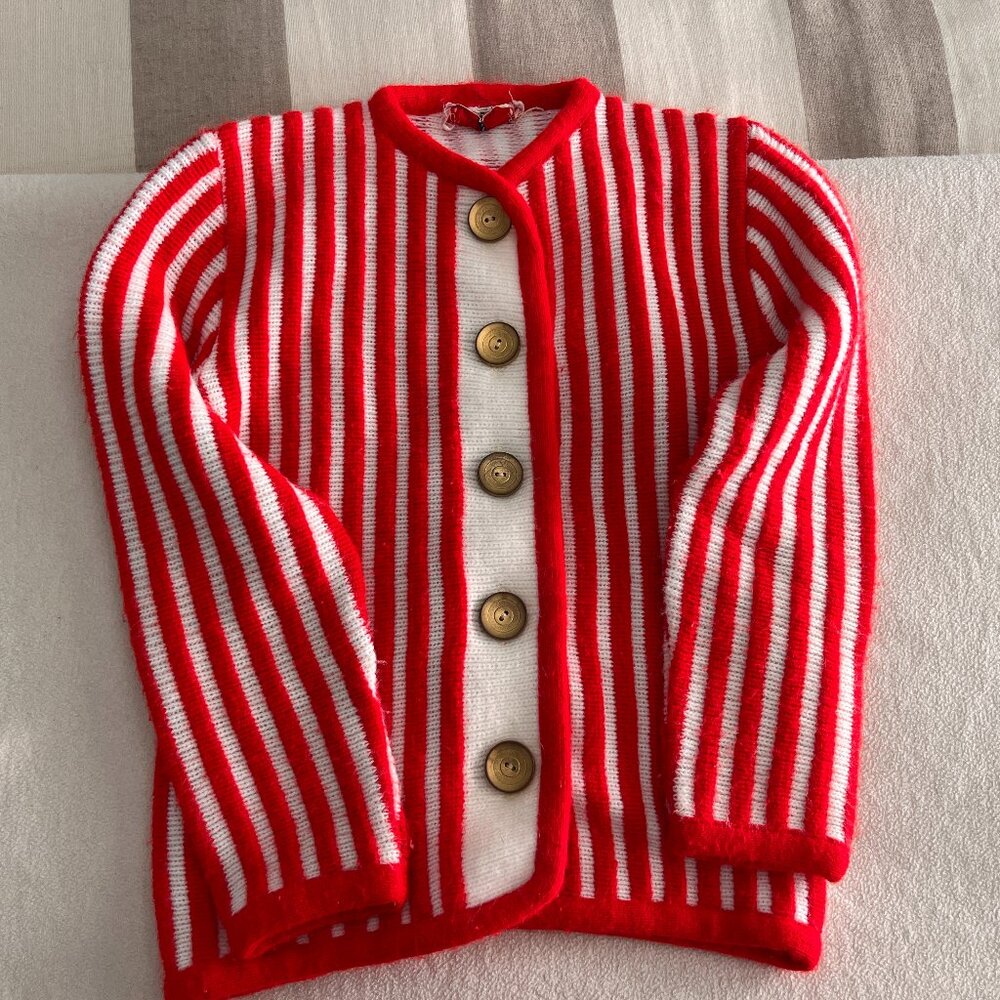 Vintage French Striped Cardigan